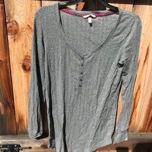 Victoria Secret, long sleeve grey shimmery top